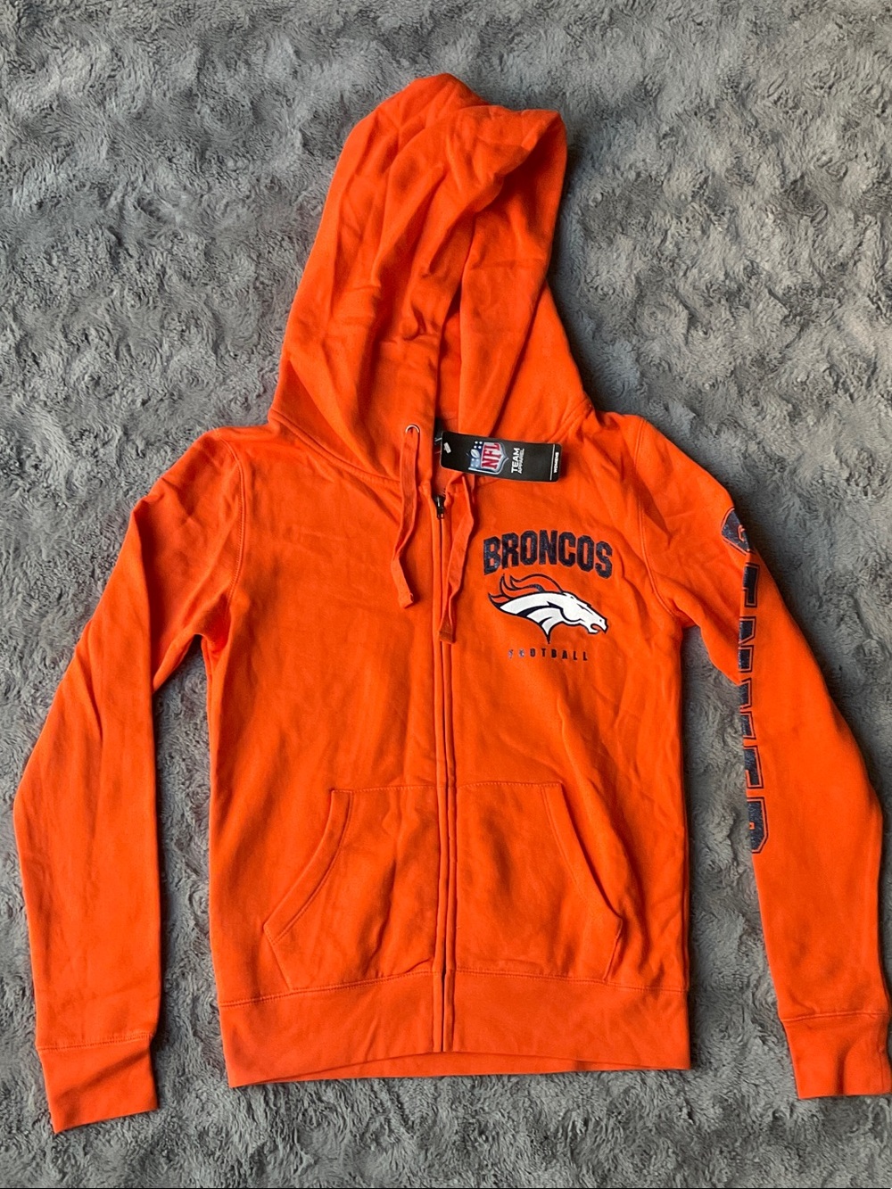NFL Orange Denver Broncos Full-Zip Hoodie Vest